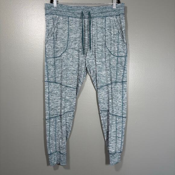 Danskin Now Women's Green & Gray Marled Seamed Jogger Pants - Size XL (16-18) - Picture 1 of 7